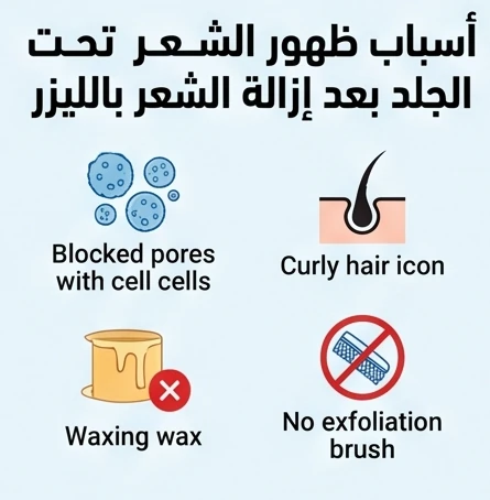 أسباب ظهور الشعر تحت الجلد بعد إزالة الشعر بالليزر