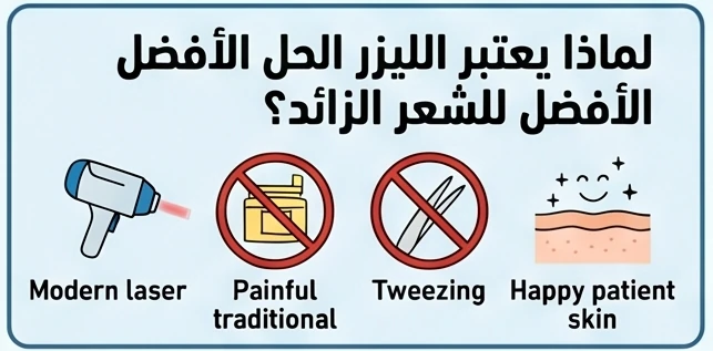لماذا يعتبر الليزر الحل الأفضل للشعر الزائد؟