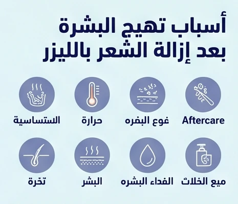 أسباب تهيج البشرة بعد إزالة الشعر بالليزر